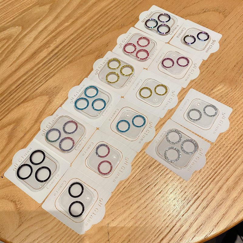 Glitter Full Cover Kamera Objektiv Schutz Glas für iPhone 13 12 11 Pro Max Mini 9H gehärtetes Glas für iPhone 12 Glas Objektiv Abdeckung_voghion.com