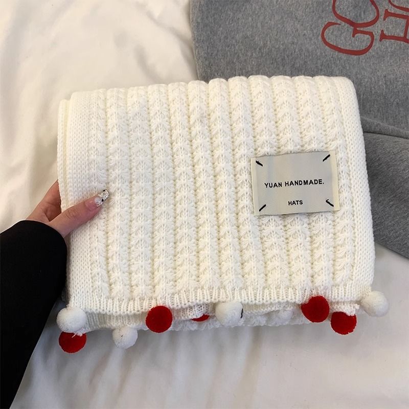 Écharpe tricotée chaude à la mode automne-hiver, cadeau pour filles, ambiance simple, cache-cou_voghion.com