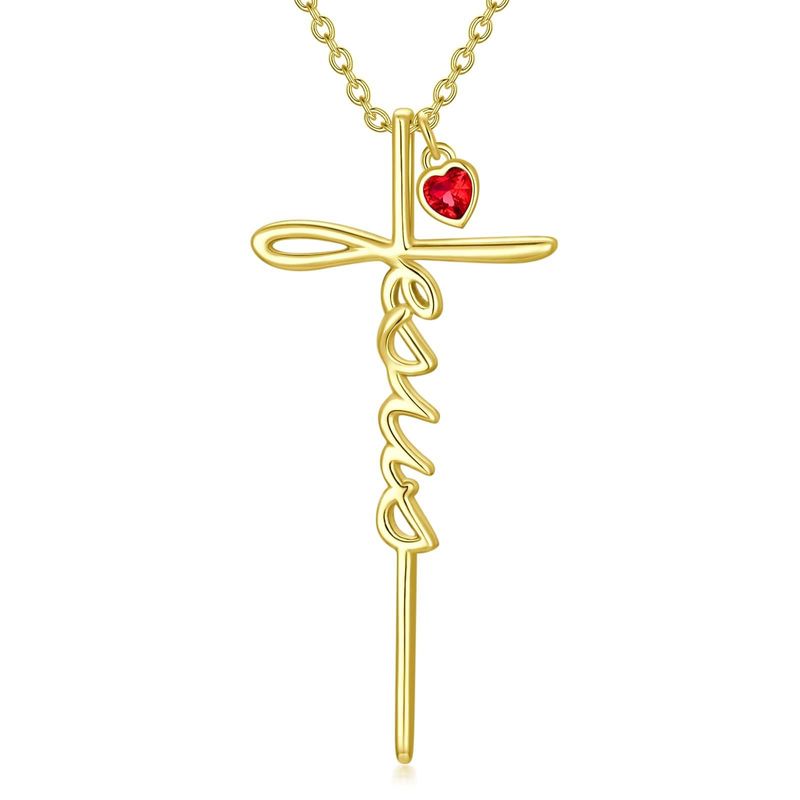 Collana con ciondolo a forma di croce con lettera cava di Gesù, cuore, zircone, nodo celtico, in acciaio inossidabile, per donna_voghion.com
