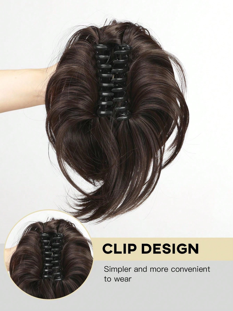 Pezzo disordinato Panino a cascata Clip in artiglio Chignon Coda di cavallo Posticci Estensioni dei capelli sintetici arruffati Scrunchie_voghion.com