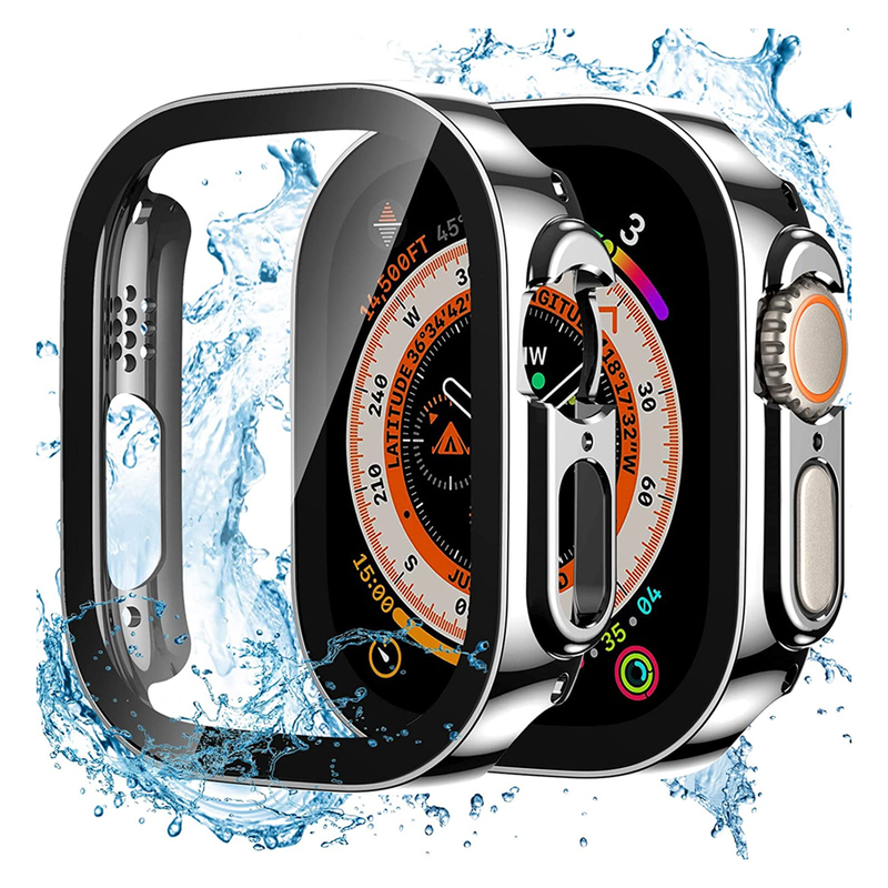 Ochraniacz ekranu do Apple Watch Ultra Case 49mm akcesoria prosta osłona krawędzi + seria szklana 8 SE 7 6 5 4 45mm 41mm 44mm 40mm_voghion.com