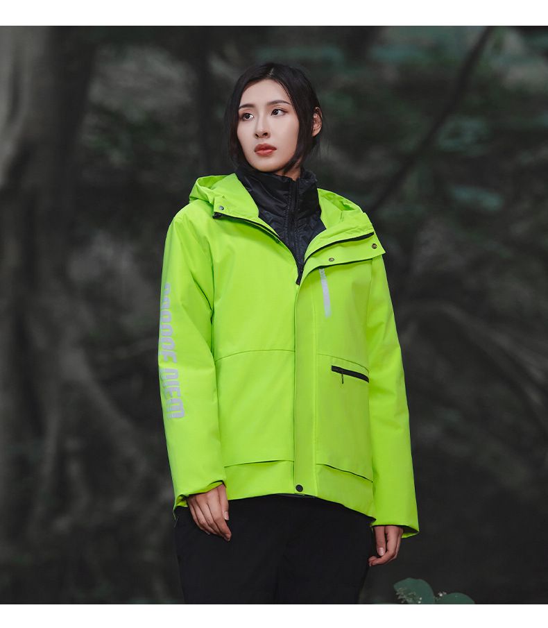 Giacca da sci termica antivento impermeabile staccabile unisex 3 in 1 con imbottitura in piumino per coppie, escursionismo, campeggio, sport sulla neve_voghion.com
