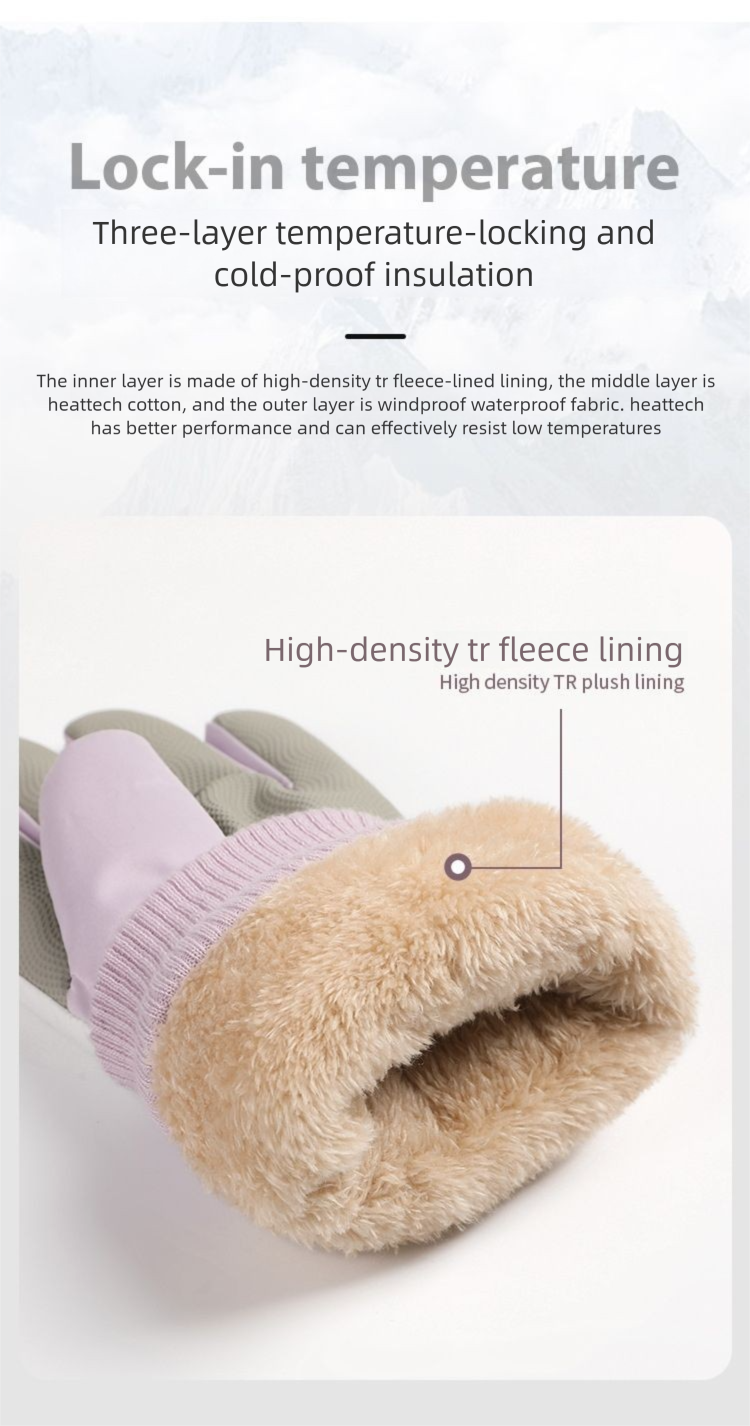 Nuovi guanti invernali caldi da sci per uomo e donna, per ciclismo all'aperto, touchscreen, foderati in pile, antivento e antifreddo._voghion.com