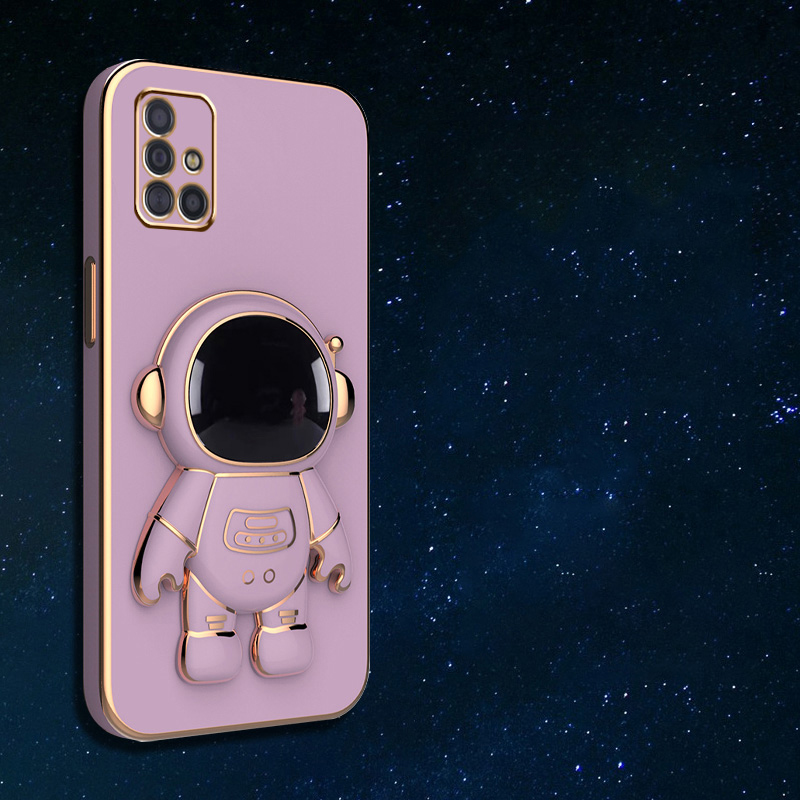 Astronaut Bracket Plating Telefonhållare Fodral för Samsung Galaxy A51 A71 A11 A21S A31 A10 A20 A30 A50 A70 A10S A20S 4G 5G_voghion.com