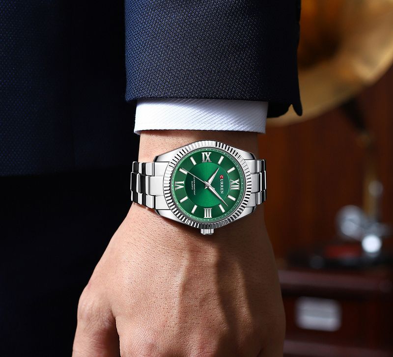 Men's Business Quartz Watch With Roman Numerals, Waterproof Large Dial Stainless Steel Dress Watch For Professional Style_voghion.com