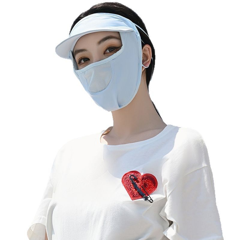 Schutz für Frauen, Schleier aus Eisseide mit Krempe, dünner Sonnenhut, atmungsaktive Abdeckung, Vollgesichtsmaske für den Sommer_voghion.com