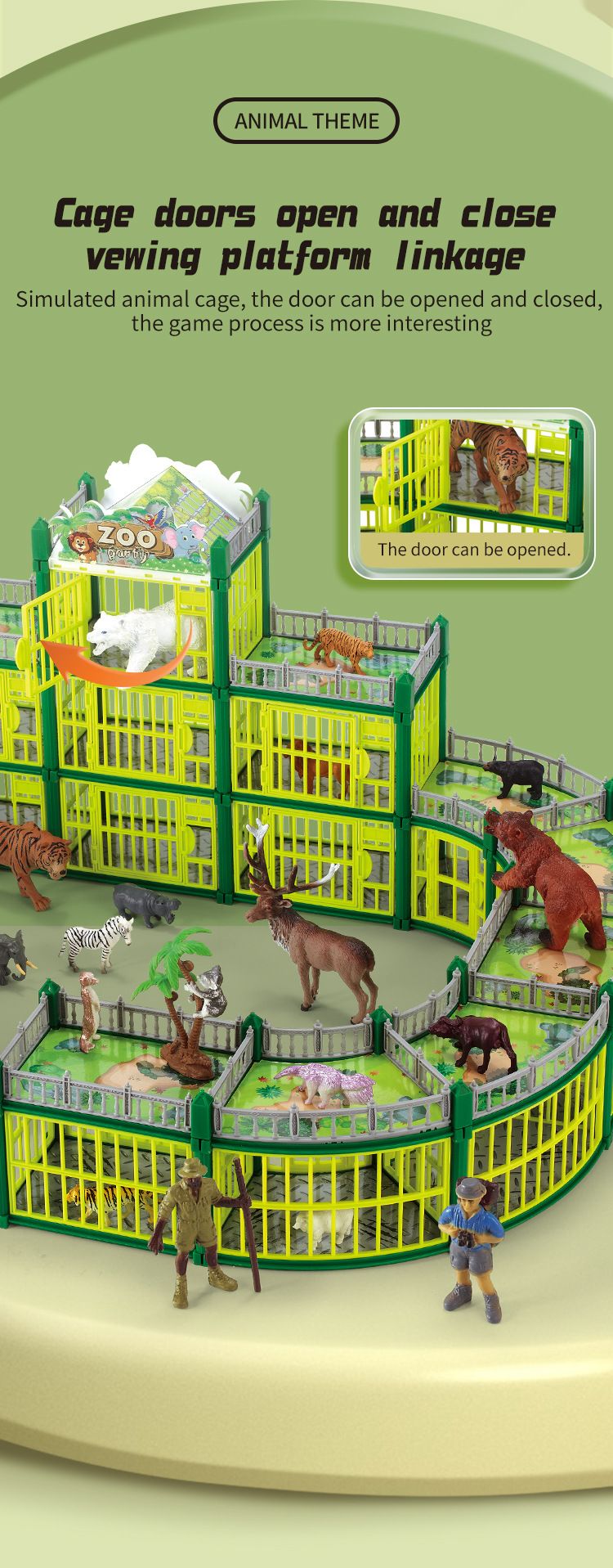 Mother & Kids DIY Dinosaur Park Playset With Realistic Animal Figures & Battle Arena – Educational STEM Toy For Kids Ages 4-6, Creative Building Fun_voghion.com