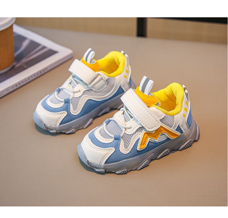 Children's 2023 spring and summer new light-on shoes fashion casual mesh boys and girls soft bottom with light baby sneaker_voghion.com