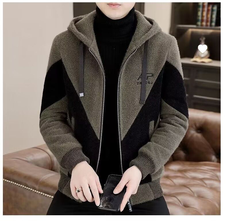 Autunno/Inverno 2023 Nuovo Trendy Casual Color Block Moda Inverno Giacca da Uomo_voghion.com