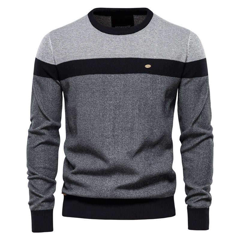 Pulls décontractés à col rond pour hommes à manches longues_voghion.com