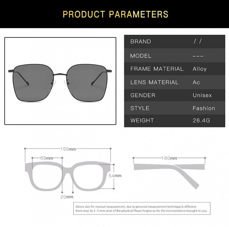 Lunettes de soleil carrées en métal pour femmes et hommes, monture large, pour l'extérieur, les voyages, la conduite, le cyclisme, UV400_voghion.com