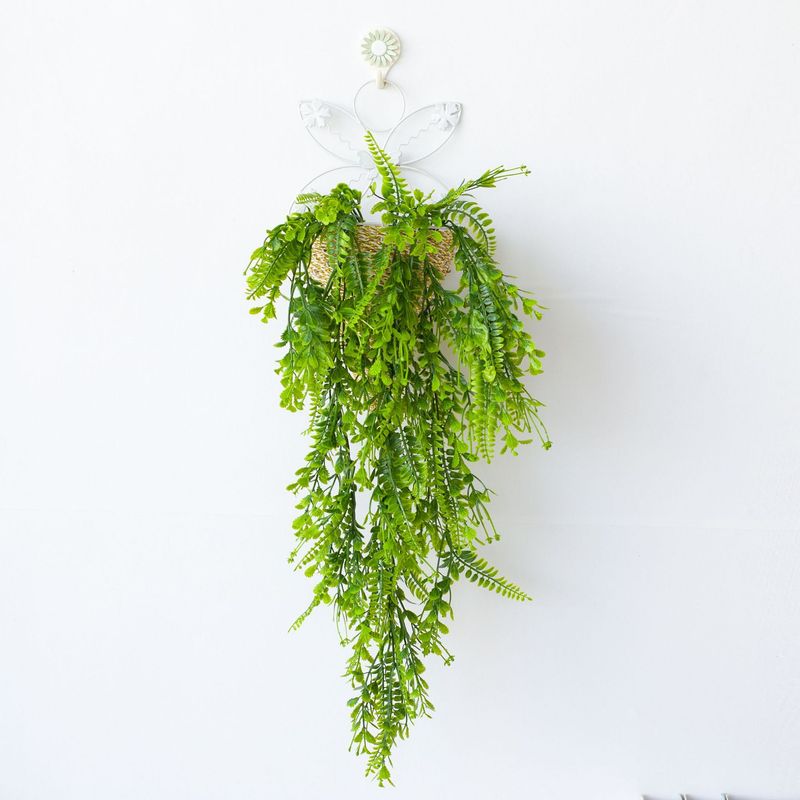 Simulation green plant wall hanging rattan vine green plant 5-pronged bellflower decoration indoor home wall hanging decorative plants_voghion.com