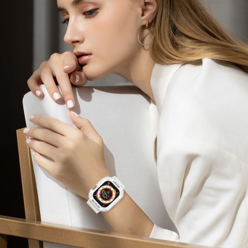 Geschikt voor AppleWatch9Ultra2 horlogeband 49 mm behuizing Schokbestendig Duurzaam Sport TPU Band uit één stuk_voghion.com