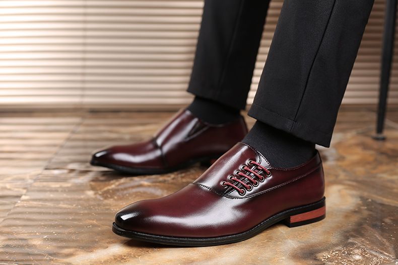 Große Größe Neue Herren Britische Business Formelle Leder Vielseitige seitliche Schnürschuhe Freizeitschuhe_voghion.com
