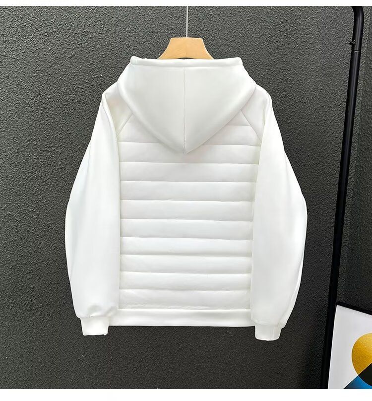 Men's Clothing Men's Autumn And Winter Cotton Casual Hooded Lining Full Edge Light Sweater Couple Jacket Casual Top Solid Color Stitching_voghion.com