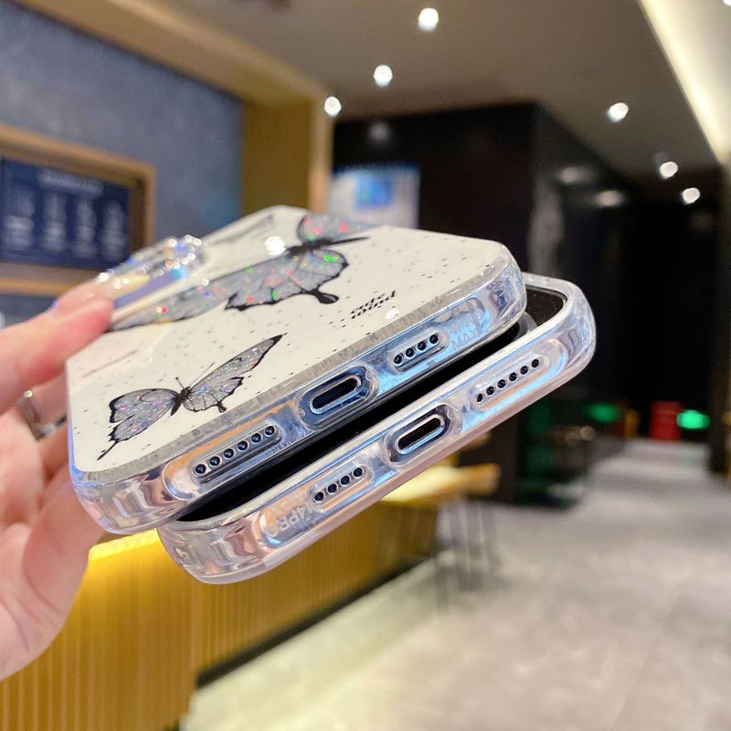 Custodia TechGlobe in stile coreano e giapponese con orecchie di gatto e diamanti scintillanti per iPhone 6 Pro Max e protezione per l'obiettivo dell'iPhone 5_voghion.com