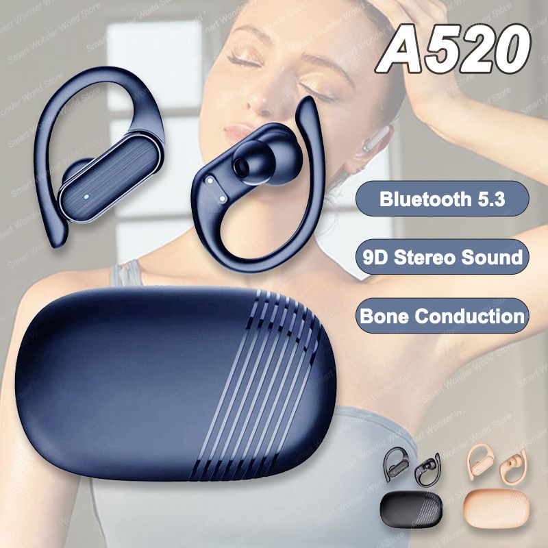 Nová náhlavní souprava Bluetooth s držákem na ucho A520 Bezdrátová kostní vedení Prodej za tepla Dlouhá výdrž baterie Multifunkční náhlavní souprava s vysoce kvalitním zvukem_voghion.com