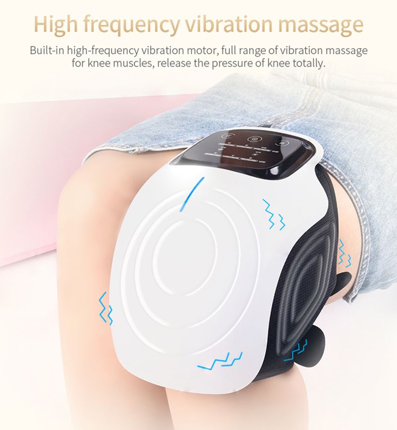 Massaggiatore elettrico per articolazioni Laser a infrarossi Luci rosse Riscaldamento caldo Vibrazione Terapia Rilassante Dolore Artrite Trattamento Massaggio al ginocchio_voghion.com