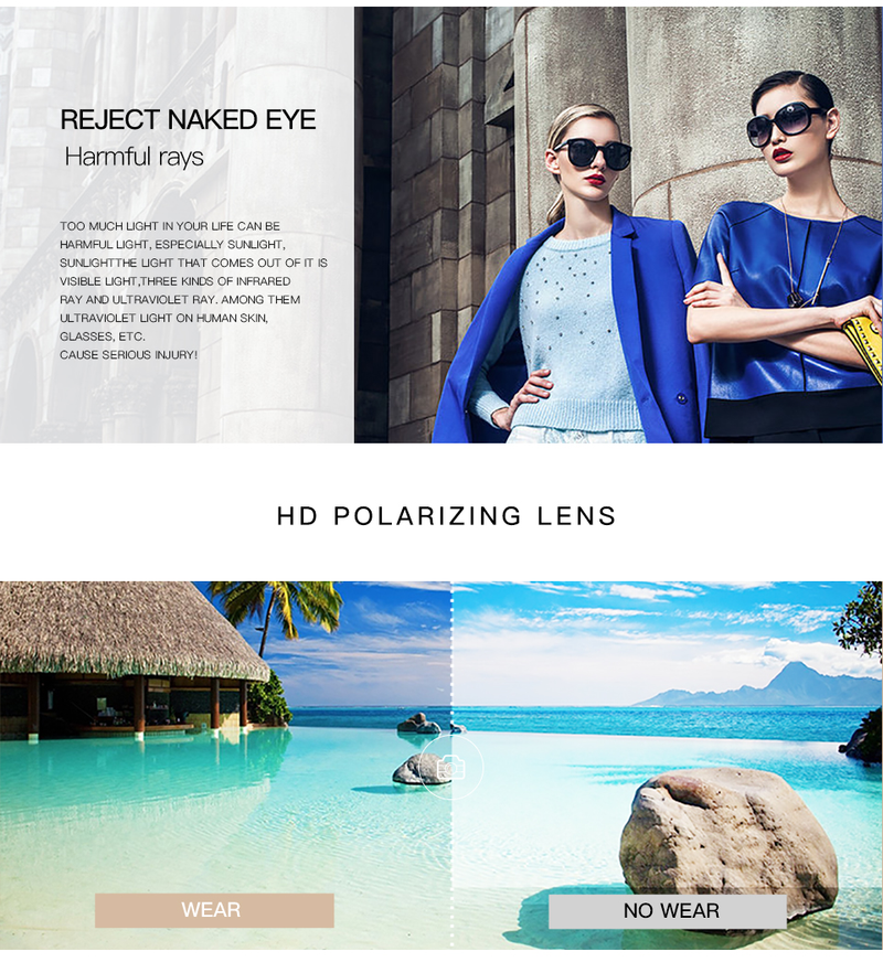 LIOUMO Occhiali da sole da donna polarizzati femminili Glae fotocromatici Shopping Eyewear Fahion Tea Frame UV400 zonnebril_voghion.com