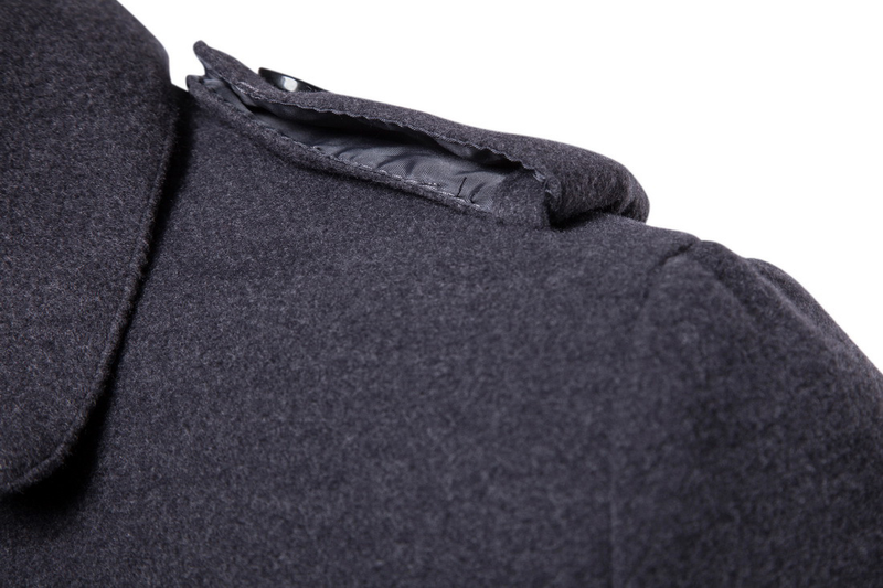 Spring Men's Long Tweed Coat Trench Coat_voghion.com