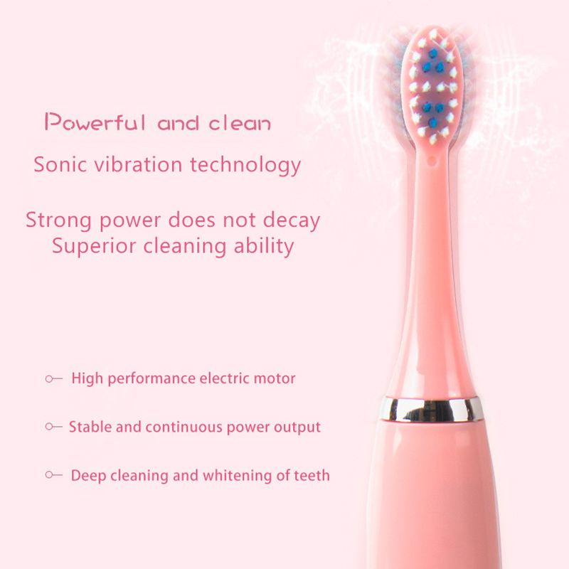 Escova de dentes elétrica sônica, carregamento usb, à prova d'água, temporizador inteligente, clareamento dos dentes, desenhos animados, crianças, escovas ultrassônicas macias_voghion.com