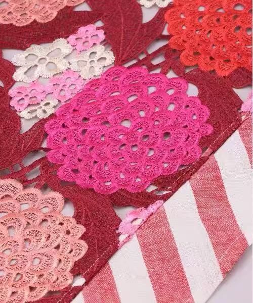 Damen 2025 Neu, Stroh Sommerblumenstickerei, Quadratischer Bandanahut, Dreieckstuch, Sonnenhut_voghion.com