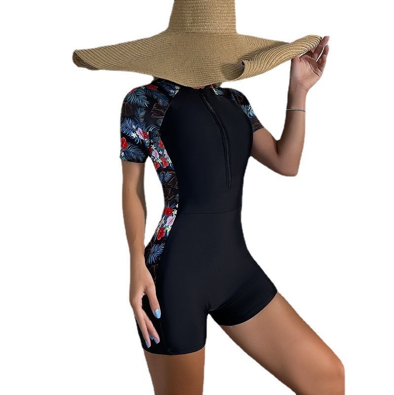 Neoprenanzug Langarm Slim-Fit Training Sonnenschutz Konservativer Einteiliger Badeanzug_voghion.com