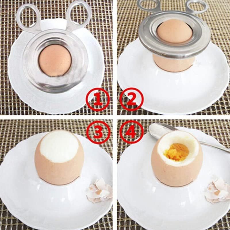 Acxico 2-Piece Egg Cutter - Stainless Steel | Scissors Slicer | Kitchen Tool | EU_voghion.com
