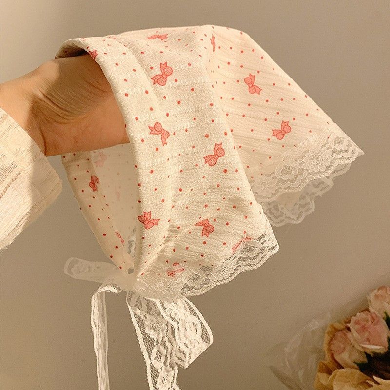 Nuevo turbante de encaje de alta gama de verano, estilo pastoral, triangular, para mujer, accesorios ligeros para el cabello._voghion.com