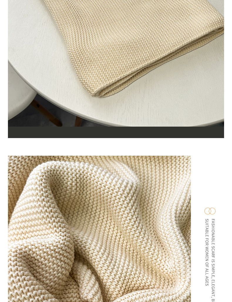 Nieuwe lange effen kleur katoenen gebreide comfortabele outdoor camping Instagram-hoes kantoordeken_voghion.com