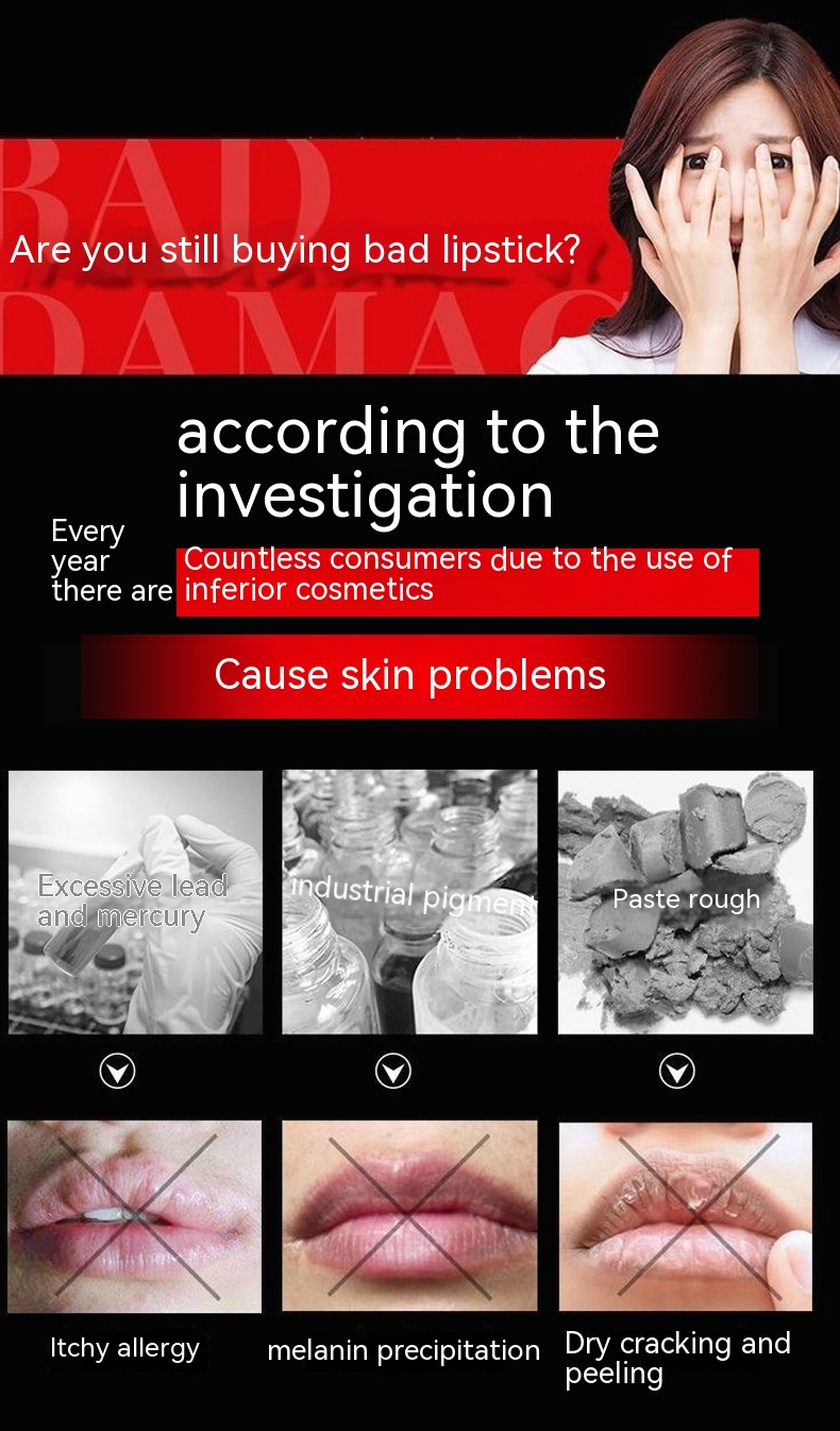 YANQINA carotene red cherry color changing moisturizing, fading, non staining cup waterproof lipstick_voghion.com