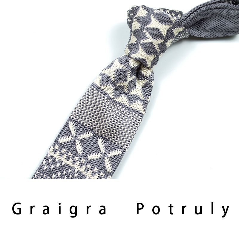 Men's Ties & Handkerchiefs style ethnic style coffee color yellow gray dark green width 6CM men's knitted tie_voghion.com