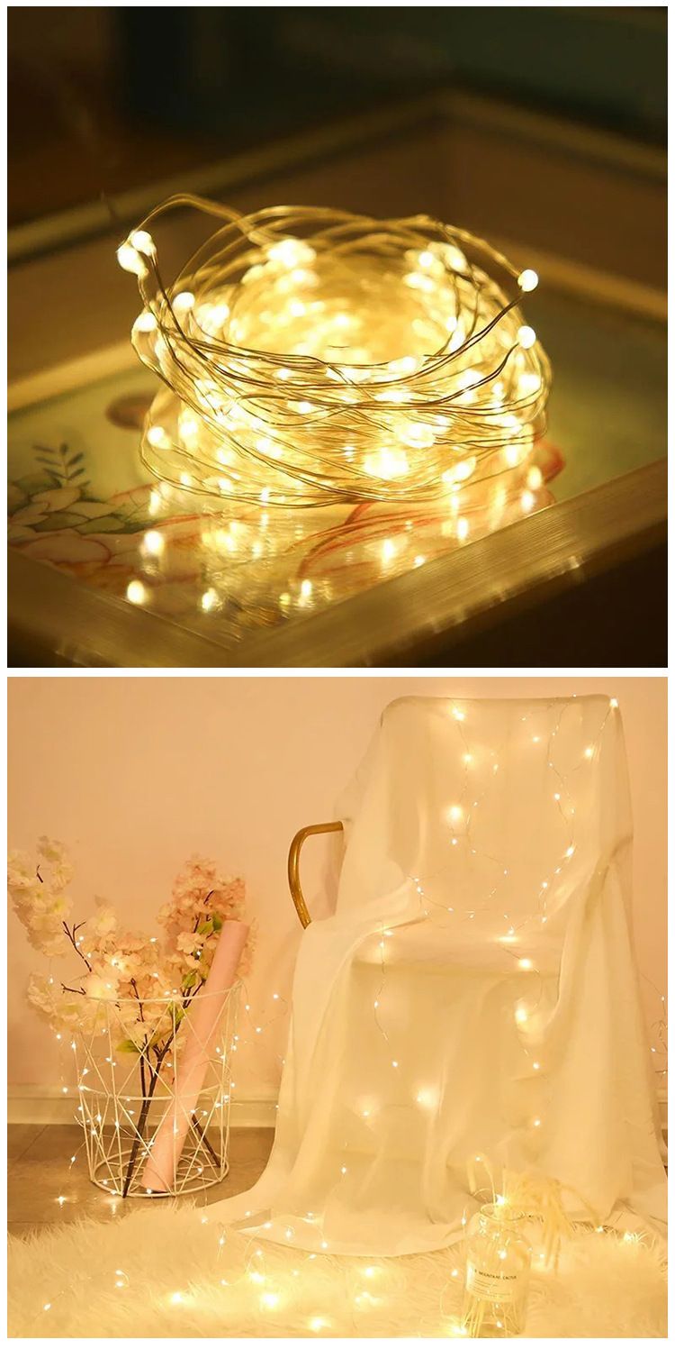 Decorative LED Fairy Lights - Battery Operated Copper Wire String Lights For Room, Party & Holiday Decor (Multiple Colors & Lengths)_voghion.com