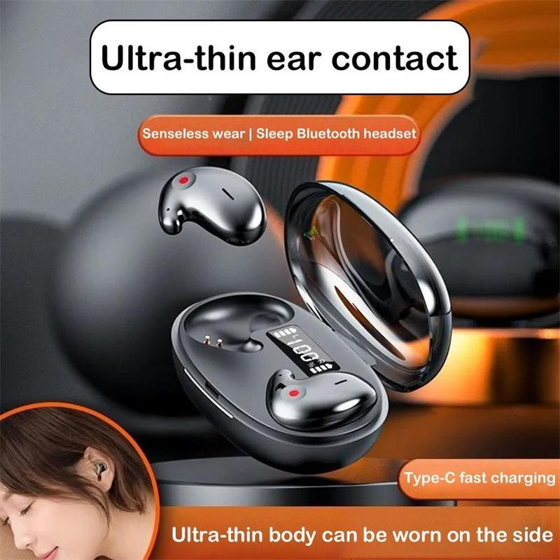 Écouteurs sans fil Bluetooth 5.3, oreillettes cachées, étanches IPX5, légères, Double suppression du bruit, tactile, sommeil Invisible_voghion.com