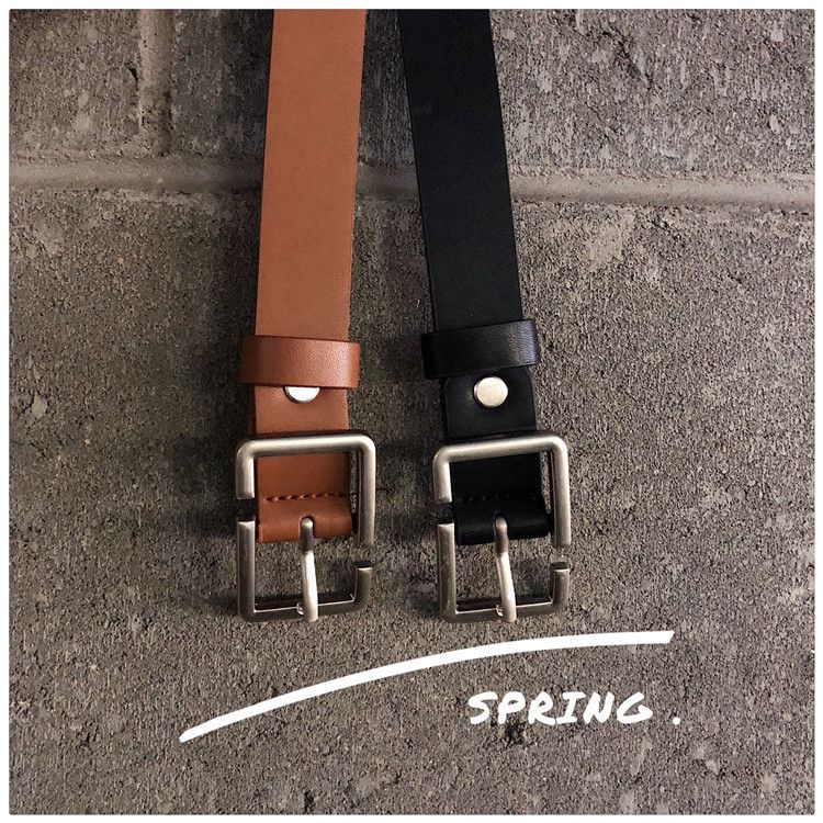 Nyt bælte til afslappet bukser, slankt bælte til mænd, koreansk version, unge mennesker, PU-læder, lille bælte i NS-stil, alsidigt bælte, dekoration_voghion.com
