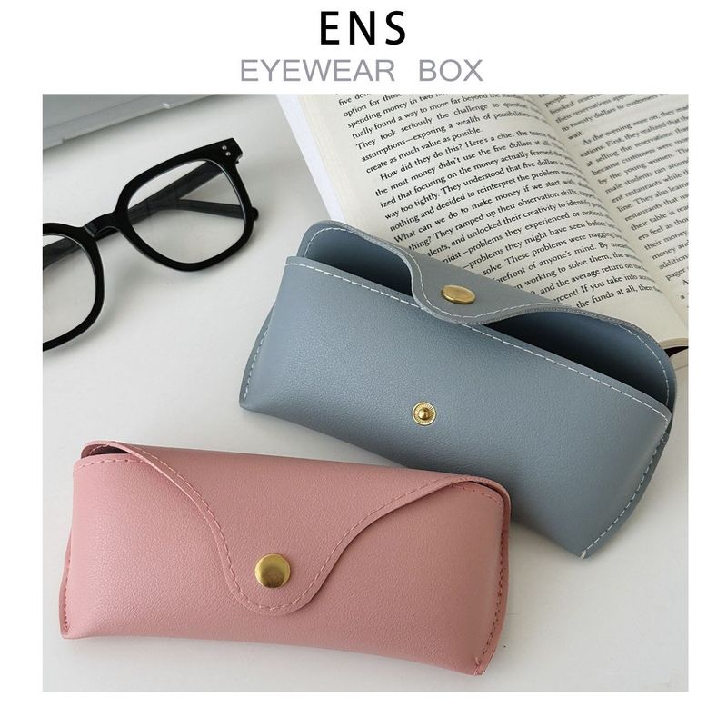 Unisex Portable simple button glasses case High appearance level sunglasses Sunglasses Men's and women's glasses case Glasses storage case_voghion.com