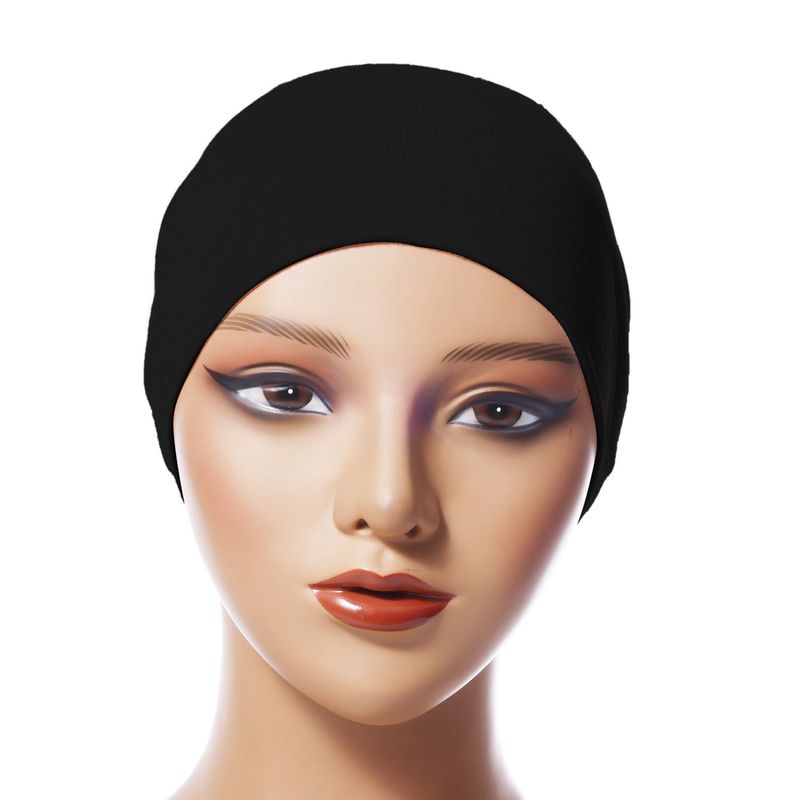 Adjustable Modal Elastic Bottoming Hat - Solid Color Head Covering Scarf With Rope & Lace (Breathable, Comfortable, Stretchy Headwear For Women)_voghion.com