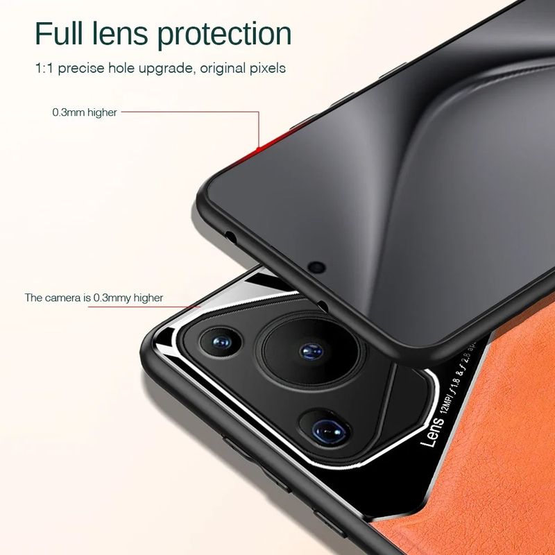 Ledertextur-Hülle für Huawei Pura 70 Ultra P70 P60 Pro-Abdeckung mit magnetischem Auto-Saughalter Coque Fundas Capa_voghion.com