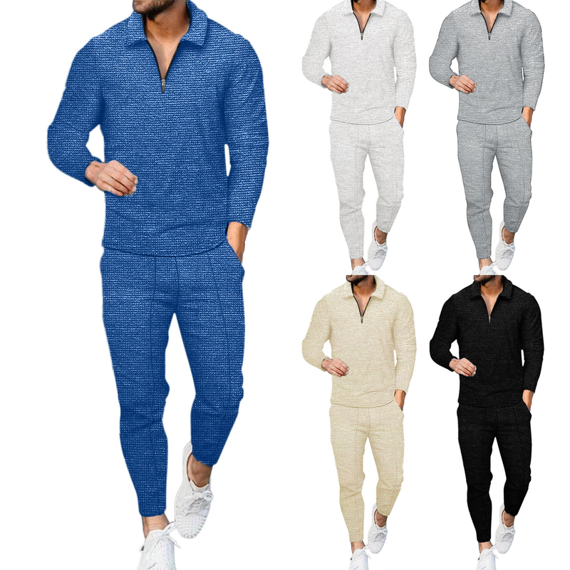 2022 Summer Long sleeved Pants Two piece Sports and Casual Men's Set_voghion.com