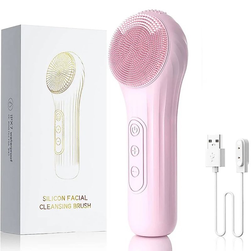 Sonic Waterproof Facial Cleansing Brush Rechargeable Scrubber Exfoliating Vibrating Deep Clean Face Cleaner Skin Care Tool_voghion.com