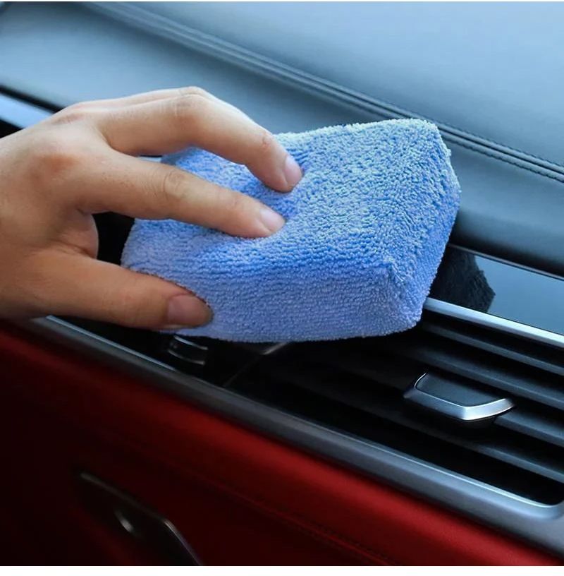 Großer Autowaschschwammblock zur Reinigung der Autokarosserie, Fleckenentfernung, hochdichter Wellenschwamm, tragbares Werkzeug zur Autolackpflege_voghion.com