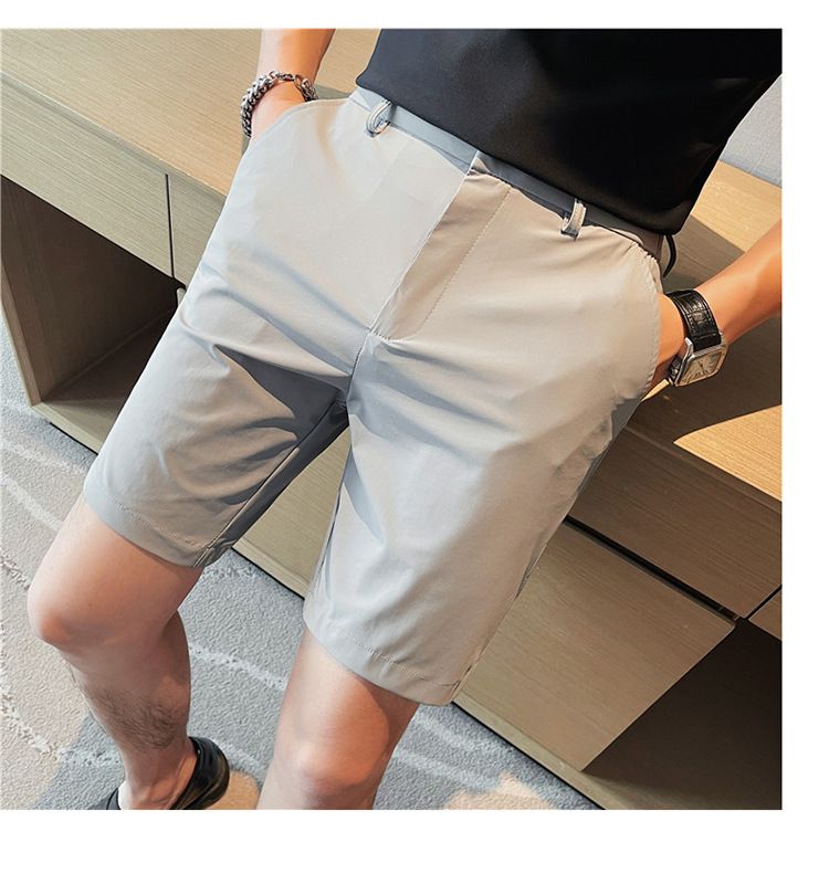 Sommer dünne neue männer casual shorts erfrischende eis seide baumwolle schlanke shorts bequeme hohe elastische herren shorts_voghion.com
