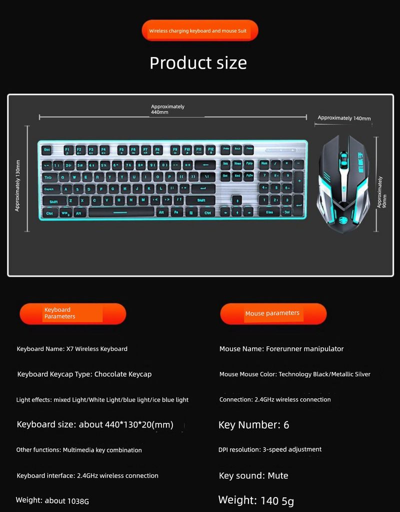 Skaista, gaiša, klusināta meitene, bezvadu tastatūra biroja rozā zila Bluetooth taustiņu peles austiņu komplekts_voghion.com