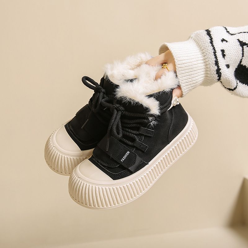 Scarpe alte da donna in velluto spesso, versatili, in cotone, per studenti, scarpe casual alla moda con plateau_voghion.com