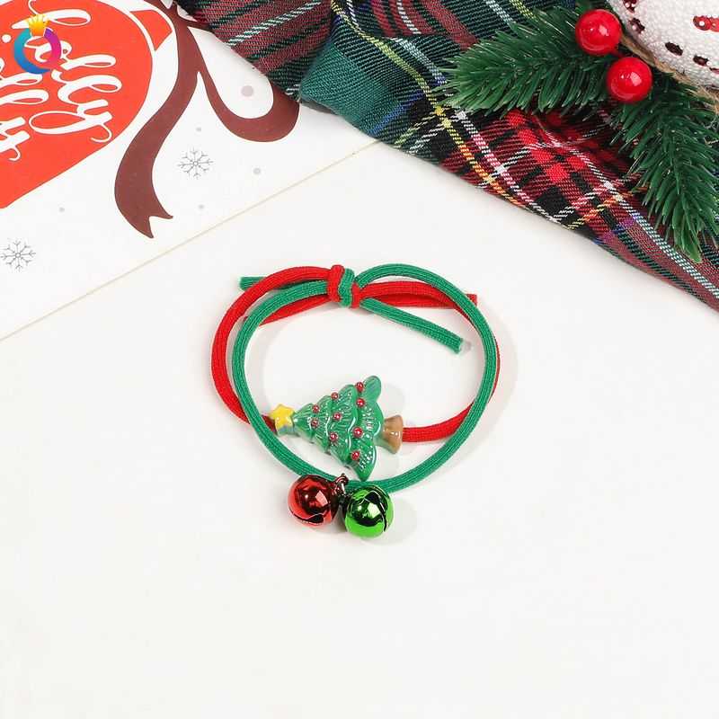 Regalo di Natale Elastico per capelli natalizio Elastico per capelli a doppia fascia con campanella a forma di cartone animato Elastico per capelli elastico Accessorio per capelli_voghion.com
