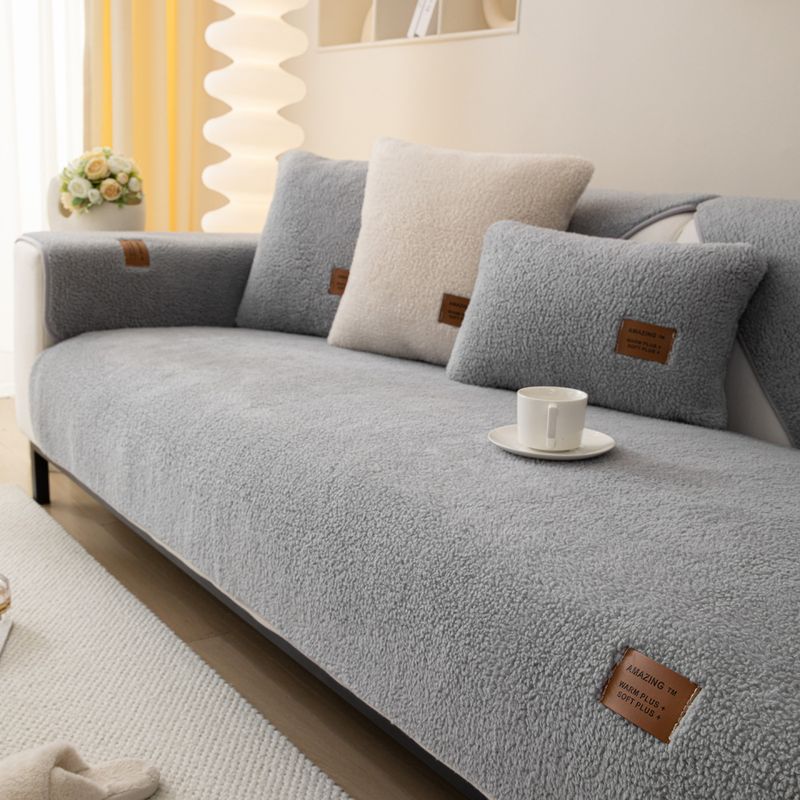 Unisex new winter lambskin sofa cushion non slip plush cushion simple modern sofa cover cloth towel_voghion.com