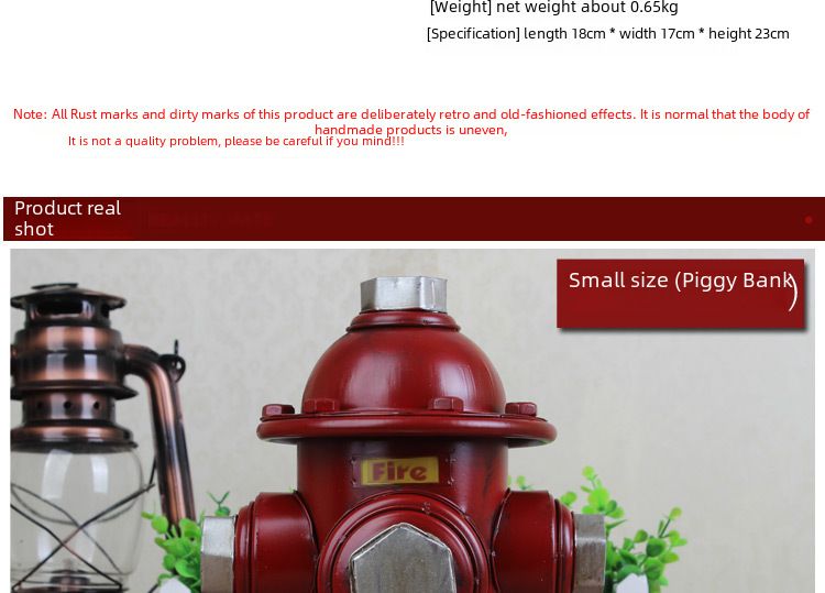 Retro fire hydrant model iron crafts home accessories decoration photography props can be_voghion.com