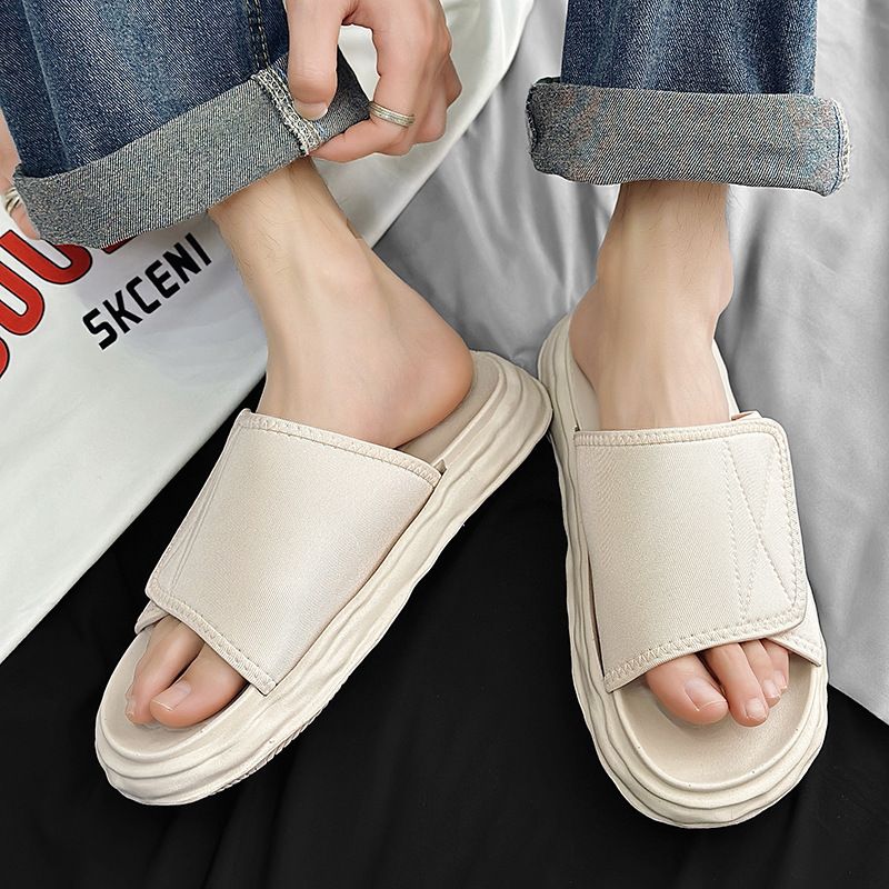 Unschlagbare Qualität 2025 Neue Sommeroberbekleidung Trendy One Line Drag Velcro Hausschuhe für Männer und Männer, rutschfeste Jugendstrandsandalen_voghion.com