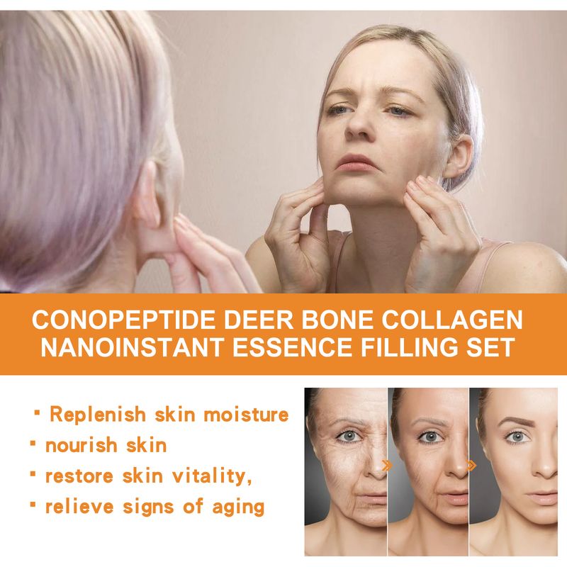 Jaysuing Snail Peptide Deer Bone Collagen Essence Set Ljusar upp fina linjer, motverkar åldrande, återfuktar och stramar upp ansiktshuden_voghion.com