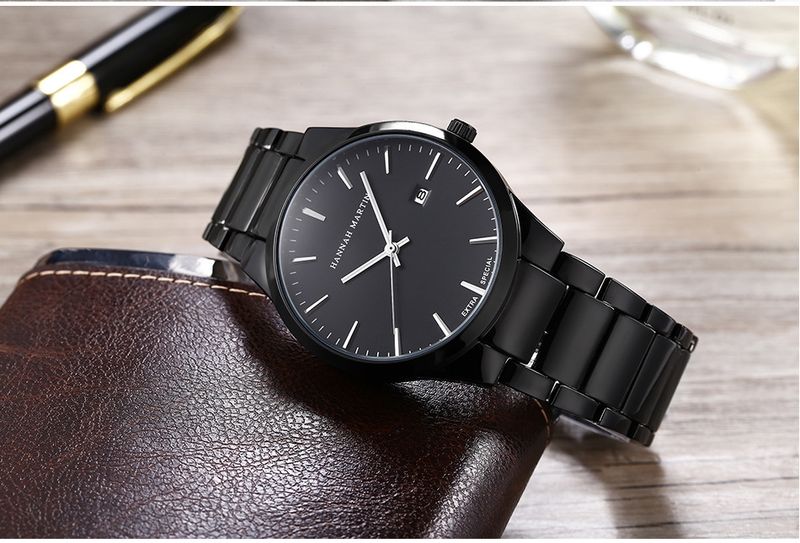 Men's Stainless Steel Waterproof Watch With Date Function, Minimalist Fashion Quartz Wristwatch, 40.5mm Round Dial, 30M Water Resistance_voghion.com
